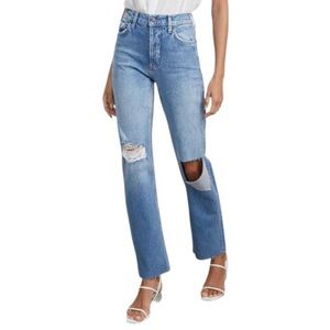 NEW RAILS The Blue Topanga Faded Blue Destroy Straight Jeans Size 26